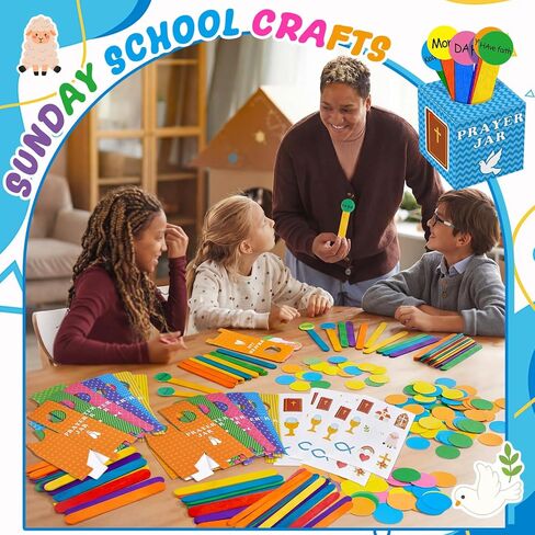 Motipuns 36 Set Prayer Box Craft Kits DIY Religious Prayer Jar with Wooden Stick DIY Family Handmade Paper Box for Home Church Activities Christian Party Favor Supplies in Saudi Arabia