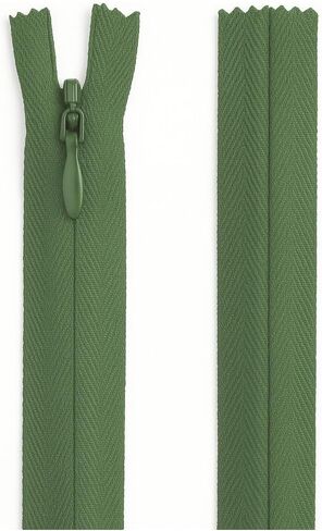 Army Green 6 Inch Nylon Invisible Zipper for Sewing, DIY Crafts, Dresses, Pillows – Conceal Coil Zipper for Tailoring & Home Decor (Military)-2pcs in Saudi Arabia