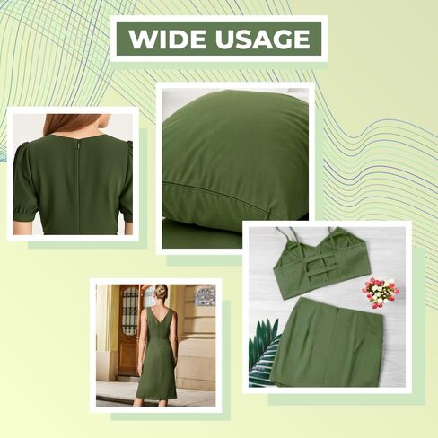 Army Green 6 Inch Nylon Invisible Zipper for Sewing, DIY Crafts, Dresses, Pillows – Conceal Coil Zipper for Tailoring & Home Decor (Military)-2pcs in Saudi Arabia