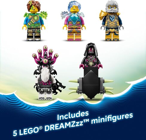 لعبة بناء LEGO DREAMZzz Tiger Shark Tank للأولاد والبنات - للأعمار من 9 سنوات فما فوق - مجموعة اللعب التظاهري للأطفال، للأعمار من 9 سنوات فما فوق، مع خيارين للبناء - تتضمن 5 شخصيات مصغرة - فكرة هدية لأعياد الميلاد - 71515 in Kuwait