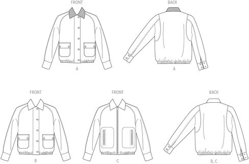 McCall's M8607K5 Easy-to-Make Misses' Unlined Blouson Jackets Sewing Pattern Packet, Design Code M8607, Sizes 8-10-12-14-16 in Saudi Arabia