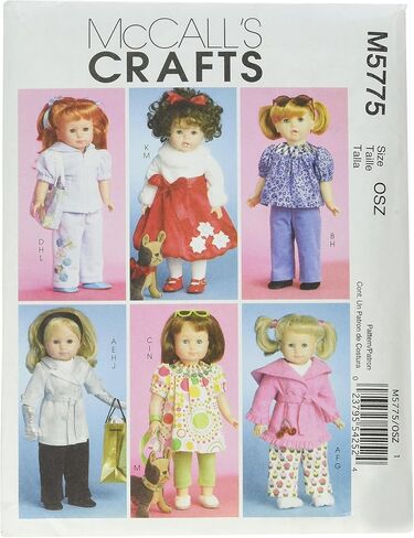 McCall's Patterns M5775 Doll Clothes for 18-Inch Doll and Toy Dog, One Size Only in Saudi Arabia