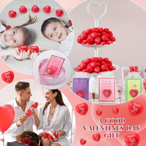 Zubebe Christian Valentine's Day Heart Stress Balls with Cards for Kids1.57 Inch Jesus Loves You Heart Stress Balls Gifts Fidget Ball Toys for Classroom Valentines Religious Party in Saudi Arabia