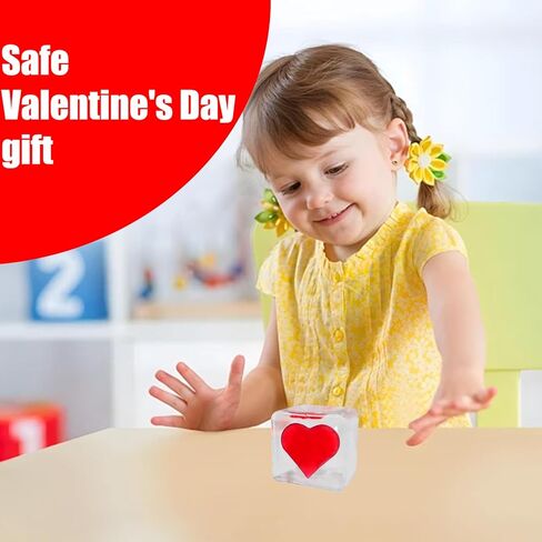 Valentine's Day Mochi Squishy Toys Set, 12 Pack Heart Squishies with Valentines Day Cards, Stress Relief Toys with Storage Box,Classroom Exchange Cards Party Favors in Kuwait