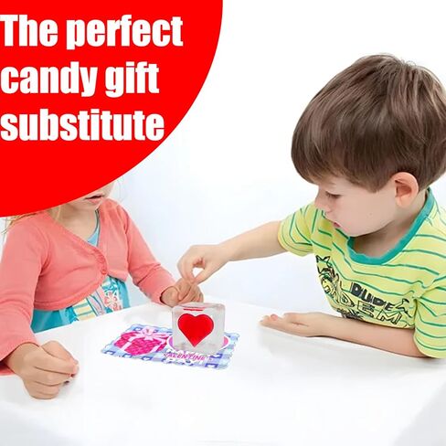 Valentine's Day Mochi Squishy Toys Set, 12 Pack Heart Squishies with Valentines Day Cards, Stress Relief Toys with Storage Box,Classroom Exchange Cards Party Favors in Kuwait