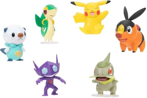 مجموعة من 6 شخصيات بوكيمون باتل - تتميز بـ 2 بوصة سابلي وأكسو وسنيفي وتيبيغ وأوشاووت وبيكاتشو - تفاصيل أصلية in Kuwait