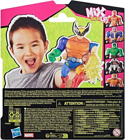 لعبة AVENGERS MixMashers Marvel Wolverine مخصصة للخلط والمطابقة وملحقاتها، بمقياس 5 بوصة (12 سم) ألعاب البطل الخارق للأطفال، للأعمار من 4 سنوات فما فوق in Kuwait
