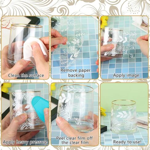 8 Sheet White Plant Flower UV Dtf Cup Wraps Transfer Stickers for Glass Cup Decals Rub on Transfers Glass Cup Stickers for DIY Crafts Iced Coffee Cup Beer Can Drinking Glasses, No Heat Needed in Saudi Arabia