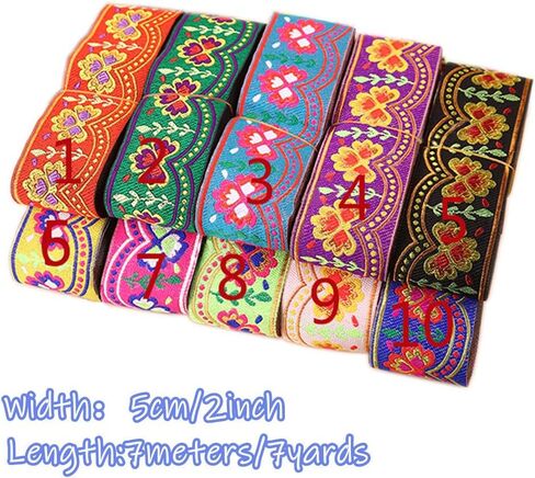 Embroidered Clover Jacquard Ribbon Shamrock Floral Lace Fringe Trim for St Patricks DIY Costume Embellishment Decorations Width 2inch by 7 Yards (Black) in Saudi Arabia