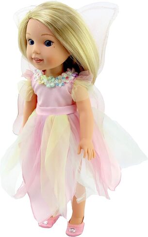 American Fashion World Pastel Fairy Costume Made for 14 inch Dolls Compatible with Wellie Wishers in Saudi Arabia