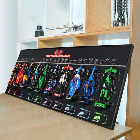 Display Wallboard for Lego F1 Speed Champions Set 66802 (77242–77251) - 10 Race Cars Model Wall Mount Display, Transform Models into Wall Art (Models Not Included) - Premium Black Collector's Mount in Kuwait