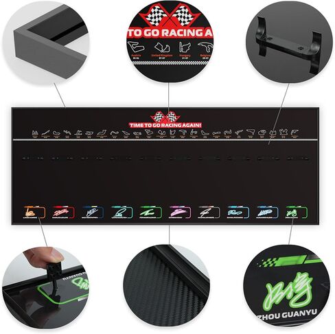 Display Wallboard for Lego F1 Speed Champions Set 66802 (77242–77251) - 10 Race Cars Model Wall Mount Display, Transform Models into Wall Art (Models Not Included) - Premium Black Collector's Mount in Kuwait