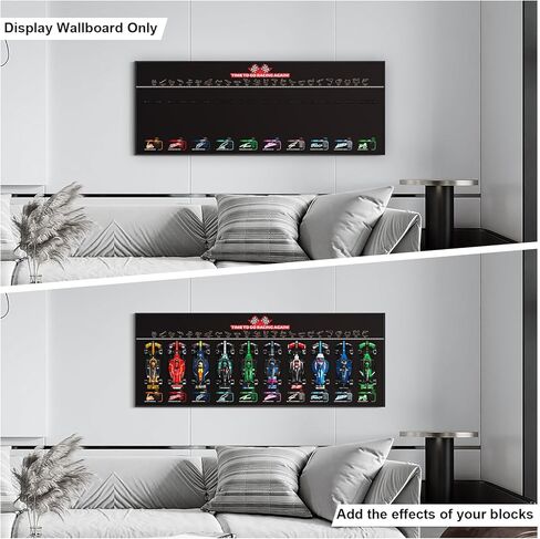 Display Wallboard for Lego F1 Speed Champions Set 66802 (77242–77251) - 10 Race Cars Model Wall Mount Display, Transform Models into Wall Art (Models Not Included) - Premium Black Collector's Mount in Kuwait