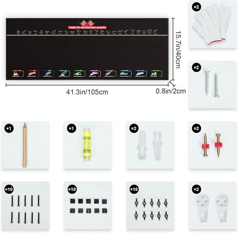 Display Wallboard for Lego F1 Speed Champions Set 66802 (77242–77251) - 10 Race Cars Model Wall Mount Display, Transform Models into Wall Art (Models Not Included) - Premium Black Collector's Mount in Kuwait