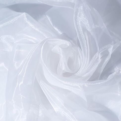 1pc 10Meter Plain Color White Fabric Organza, Wedding Archway Party Background Supplies, Birthday Table Decor, Flower Packaging Yarn, Chair Back Decorative, Party Favor Gift Packaging Supplies in Saudi Arabia