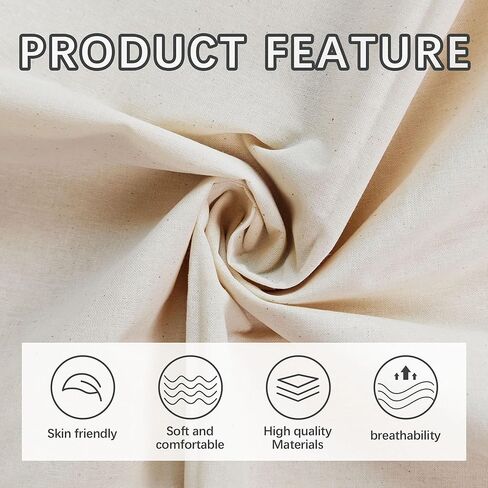 2.5 Yards 100% Cotton Muslin Fabric Natural Unbleached Linen Fabric by The Yard 63 inch x 2.5 Yards Unbleached Muslin Linen Fabric Material for Sewing Material Apparel Cloth in Kuwait