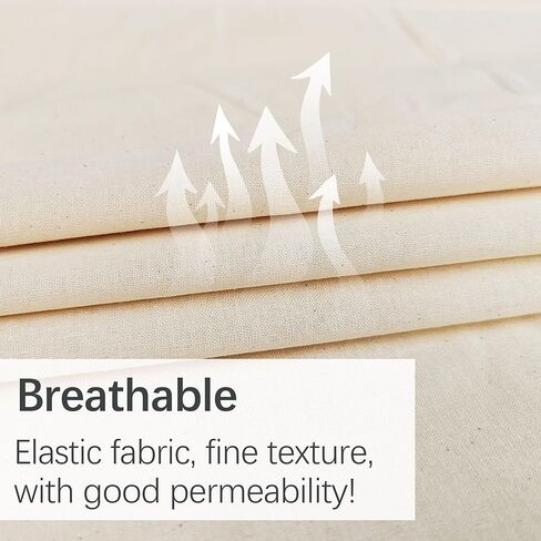 2.5 Yards 100% Cotton Muslin Fabric Natural Unbleached Linen Fabric by The Yard 63 inch x 2.5 Yards Unbleached Muslin Linen Fabric Material for Sewing Material Apparel Cloth in Kuwait