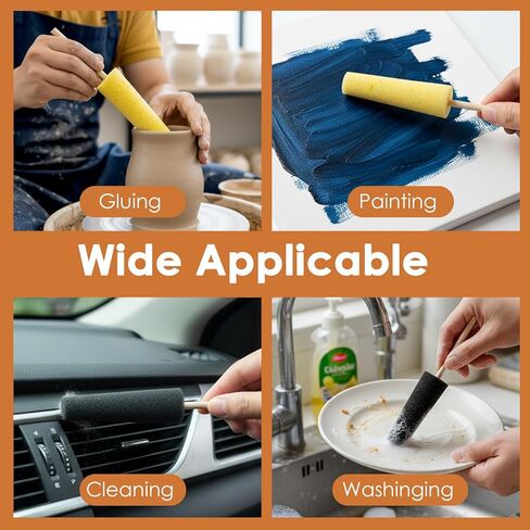 6 قطع من إسفنجات الفخار من شيميرو للطين مع عصا، إسفنجة فخارية قابلة لإعادة الاستخدام بلونين، أدوات التشذيب والتشكيل والتشطيب السيراميكية لملحقات إسفنجة إصلاح نتوءات الطين ونحت الطين in Kuwait