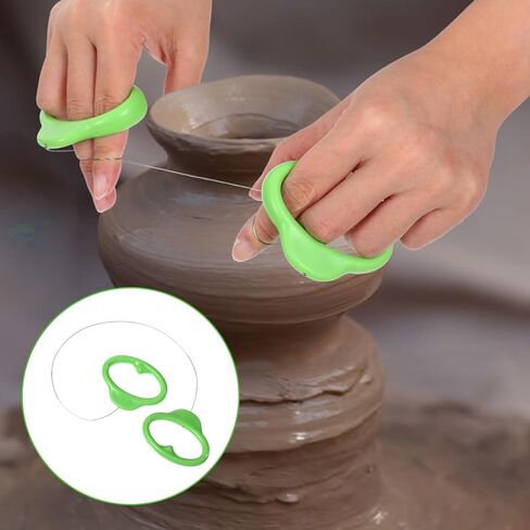 أداة سلك الفخار DOPENSPI، مقبض أخضر قياسي لقطع أسلاك الطين أداة قطع تستخدم على نطاق واسع أدوات الفخار لفناني الفخار والطين قطع النحت والتشذيب والنحت in Saudi Arabia