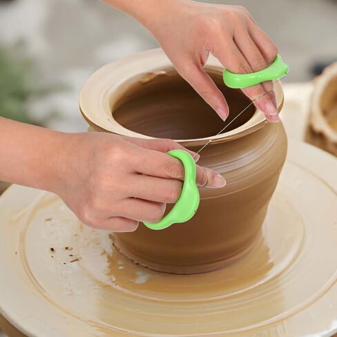 أداة سلك الفخار DOPENSPI، مقبض أخضر قياسي لقطع أسلاك الطين أداة قطع تستخدم على نطاق واسع أدوات الفخار لفناني الفخار والطين قطع النحت والتشذيب والنحت in Saudi Arabia