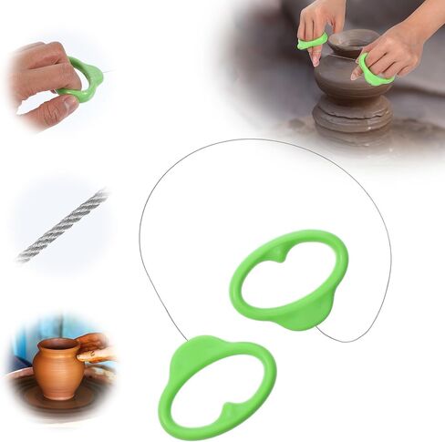 أداة سلك الفخار DOPENSPI، مقبض أخضر قياسي لقطع أسلاك الطين أداة قطع تستخدم على نطاق واسع أدوات الفخار لفناني الفخار والطين قطع النحت والتشذيب والنحت in Saudi Arabia