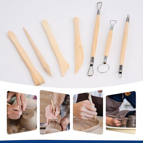 Pottery Clay Sculpting Tools Set, 61 Pcs Double Sided Ergonomically Designed Pottery Trimming Tools with Hardened Rustproof Metal Head and Carrying Case for Beginners, Professionals, School Students in Saudi Arabia