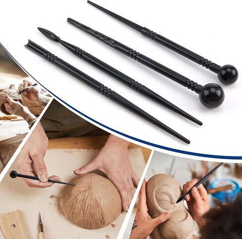 Pottery Clay Sculpting Tools Set, 61 Pcs Double Sided Ergonomically Designed Pottery Trimming Tools with Hardened Rustproof Metal Head and Carrying Case for Beginners, Professionals, School Students in Saudi Arabia