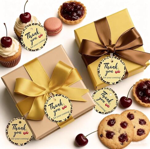 50 قطعة من علامات الشكر لعيد ميلاد الفهد الكرزي، علامات صفراء مستديرة لحفلات الفهد، هدايا لحفلات أعياد الميلاد في الغابة سفاري للحيوانات، ديكور لحفلات أعياد ميلاد الفهد والعزوبية وحفلات الزفاف وحفلات الخطوبة in Kuwait