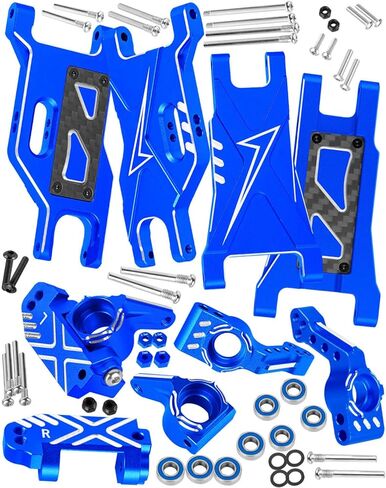 أجزاء ترقية RC لـ 1/10 Slash 2WD، Slash 2WD VXL، أذرع تعليق من الألومنيوم وكتلة العجلات وكتل التوجيه وحاملات المحور الخلفي، أحمر in Saudi Arabia