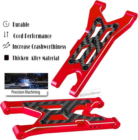 RC Suspension Arms Upgrades Part for 1/10 Senton 3S BLX & Mega 550,Granite 3S BLX & Mega 550,Vorteks 3S BLX,Alloy Aluminium Front Rear A Arms,4pcs,Replace AR330443 AR330516,Red in Saudi Arabia