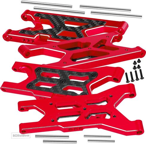 RC Suspension Arms Upgrades Part for 1/10 Senton 3S BLX & Mega 550,Granite 3S BLX & Mega 550,Vorteks 3S BLX,Alloy Aluminium Front Rear A Arms,4pcs,Replace AR330443 AR330516,Red in Saudi Arabia