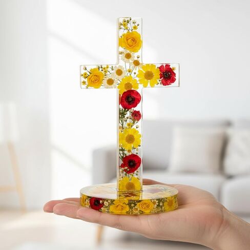 2 Sets Cross Mold Fancy Cross Christmas Ornament Molds for Aroma Beads DIY Hanging Candles Decoration Making Blessed Gifts Home Decor with Base Standing Halloween in Saudi Arabia