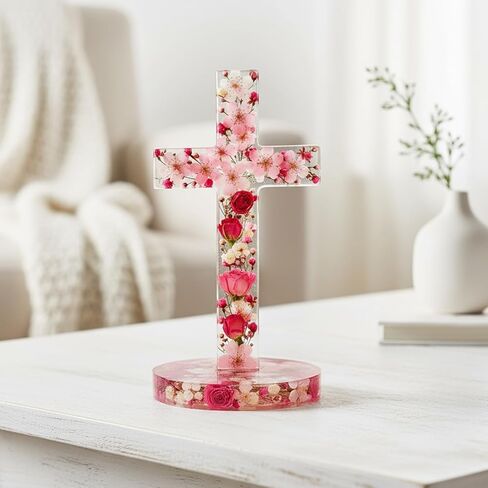 2 Sets Cross Mold Fancy Cross Christmas Ornament Molds for Aroma Beads DIY Hanging Candles Decoration Making Blessed Gifts Home Decor with Base Standing Halloween in Saudi Arabia