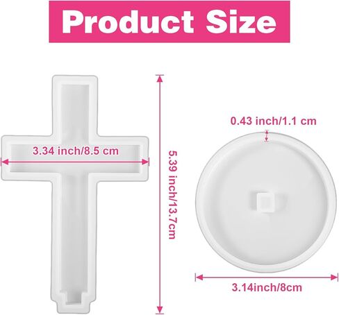 2 Sets Cross Mold Fancy Cross Christmas Ornament Molds for Aroma Beads DIY Hanging Candles Decoration Making Blessed Gifts Home Decor with Base Standing Halloween in Saudi Arabia