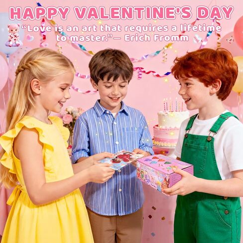 بطاقات عيد الحب من كريولبو للأطفال في الفصول الدراسية، 28 حزمة من أقلام التلوين على شكل قلب، بطاقات عيد الحب للأطفال في المدارس، هدايا عيد الحب للحفلات، جوائز تبادل الفصول الدراسية للبنين والبنات in Kuwait