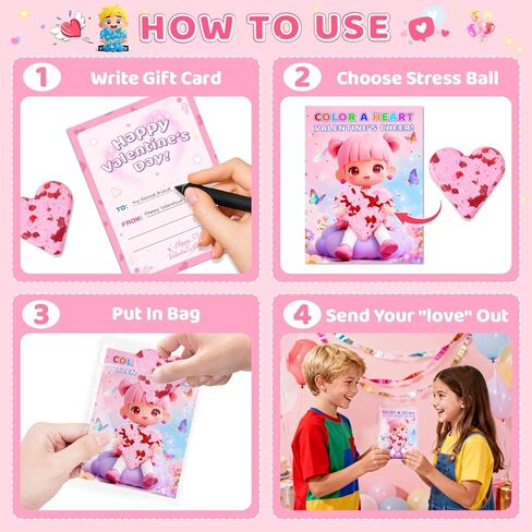 بطاقات عيد الحب من كريولبو للأطفال في الفصول الدراسية، 28 حزمة من أقلام التلوين على شكل قلب، بطاقات عيد الحب للأطفال في المدارس، هدايا عيد الحب للحفلات، جوائز تبادل الفصول الدراسية للبنين والبنات in Kuwait