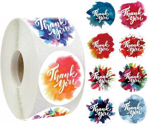 Thank You Stickers Wrap Tags Gift Tag Stickers, Gift Tags Labels Thanks Stickers Roll Round Tags Thankyou Thanksgiving Sticker for Envelope Seals Decals, 500 pcs S1 Pattern 13 in Saudi Arabia