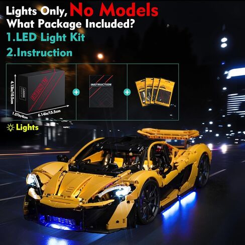Light Kit Compatible with Lego 42172 McLaren P1 - No Models Only Light, Creative Lighting Set Accessories Compatible with Lego McLaren P1 Set (Upgraded Version) in Saudi Arabia
