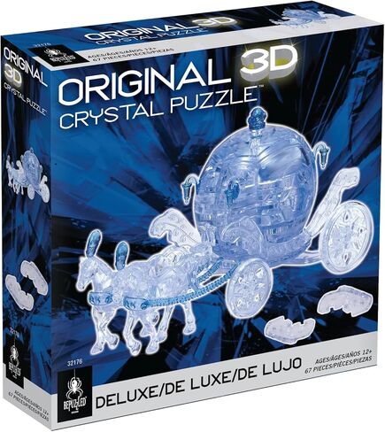 أحجية BePuzzled Blue Royal Carriage الفاخرة الأصلية ثلاثية الأبعاد من الكريستال، مثالية لمحبي الألغاز من سن 12 فما فوق، تتحدى إكمالها وجميلة للعرض، اجمعها جميعها in Kuwait