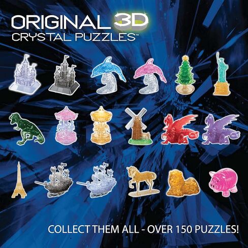 أحجية BePuzzled Blue Royal Carriage الفاخرة الأصلية ثلاثية الأبعاد من الكريستال، مثالية لمحبي الألغاز من سن 12 فما فوق، تتحدى إكمالها وجميلة للعرض، اجمعها جميعها in Kuwait