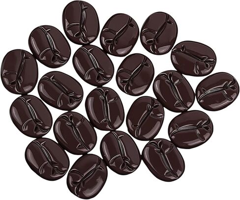 20 Pcs Light Brown Resin Coffee Beans Charms, Fake Artificial Coffee Beans for Jewelry Making, DIY Keychains, Craft Embellishments, Cafe Decor in Saudi Arabia