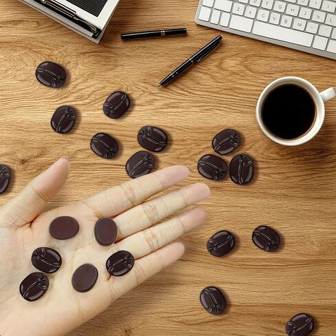 20 Pcs Light Brown Resin Coffee Beans Charms, Fake Artificial Coffee Beans for Jewelry Making, DIY Keychains, Craft Embellishments, Cafe Decor in Saudi Arabia
