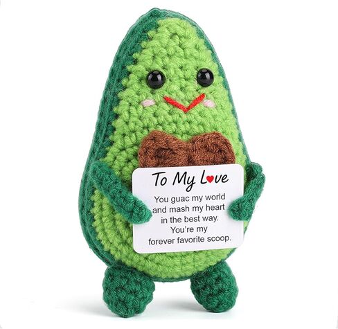 Qinthory Funny Valentine’s Day Gifts for Him Her, to My Love Crochet Avocado Gift, Cute Handmade Avocado Plush for Boyfriend Girlfriend Wife Husband, Anniversary Birthday Gifts for Couples in Saudi Arabia