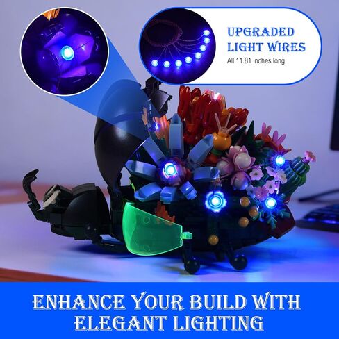 JMBricklayer LED Light Kit Building Blocks Set, 2x6 Blue Light Up Bricks with Light-Sensing Mode, DIY Lighting Accessories Decoration Compatible with Major Upgrade in Saudi Arabia