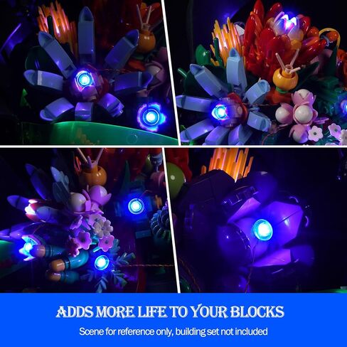 JMBricklayer LED Light Kit Building Blocks Set, 2x6 Blue Light Up Bricks with Light-Sensing Mode, DIY Lighting Accessories Decoration Compatible with Major Upgrade in Saudi Arabia