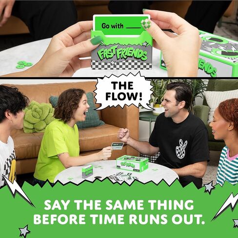 لعبة Exploding Kittens Fast Friends Party - لعبة بطاقات تخمين السرعة مع مؤقت ورموز الحياة وحامل البطاقات، ليلة الألعاب العائلية، للأعمار من 7 سنوات فما فوق، 2-8 لاعبين، جولات مدتها 10 دقائق in Kuwait