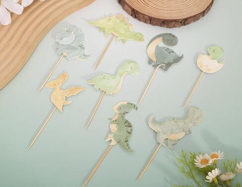 Dinosaur Cupcake Toppers - Dinosaurs Baby Shower Cake Toppers, Dino Theme Birthday Party Decorations, Dinosaur Cake Decoration for Boy, Cake Smash Photo Props in Saudi Arabia