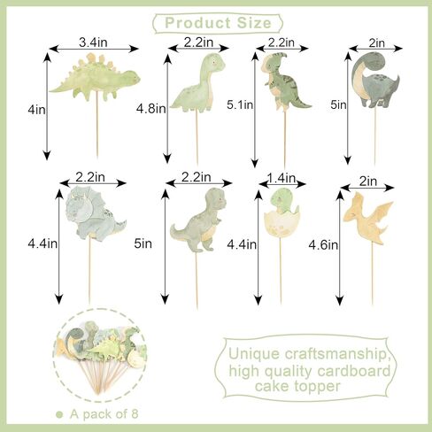 Dinosaur Cupcake Toppers - Dinosaurs Baby Shower Cake Toppers, Dino Theme Birthday Party Decorations, Dinosaur Cake Decoration for Boy, Cake Smash Photo Props in Saudi Arabia