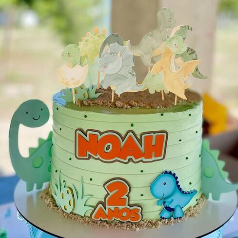 Dinosaur Cupcake Toppers - Dinosaurs Baby Shower Cake Toppers, Dino Theme Birthday Party Decorations, Dinosaur Cake Decoration for Boy, Cake Smash Photo Props in Saudi Arabia
