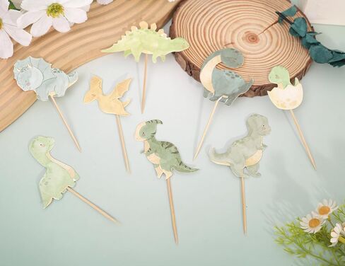 Dinosaur Cupcake Toppers - Dinosaurs Baby Shower Cake Toppers, Dino Theme Birthday Party Decorations, Dinosaur Cake Decoration for Boy, Cake Smash Photo Props in Saudi Arabia